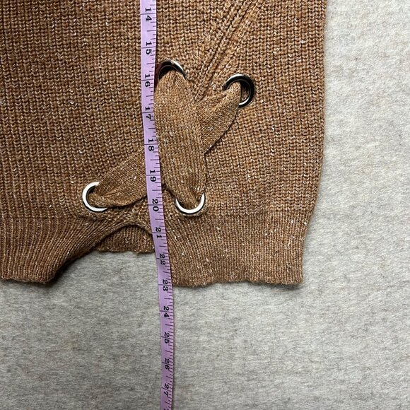 Kerisma Brown Balloon Sleeve Knit Angola Blend Sweater Size Medium/Large - Picture 9 of 9